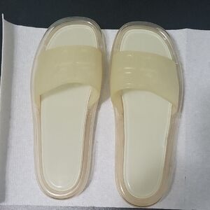 Tory Burch Cream Jelly Slides